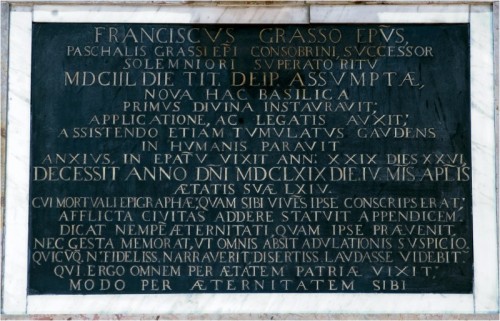 Bottega veneta sec. XVII, Lapide FRANCISCUS GRASSO.jpg